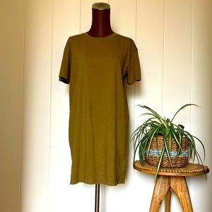 Chartreuse color oversized/long shirt/dress by Madewell size Small.